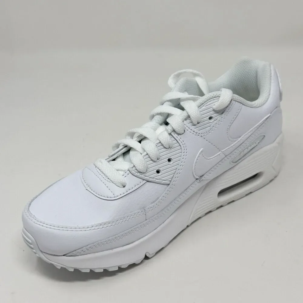 Nike Air Max 90 LTR GS Shoes CD6864-100 Kids Youth Size 4.5 Y White Silver